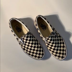 Vans Slip on Blurred Checkered Shoes